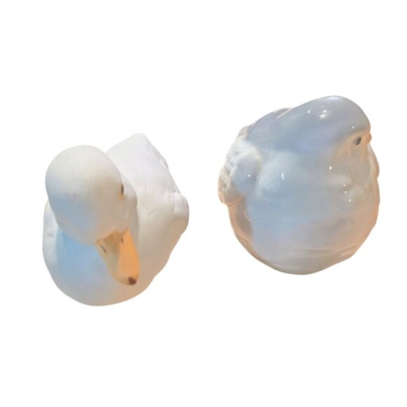 Kaiser Porcelain White Duck Figurine & Puffy Porcelain Bird - Picture 1 of 16